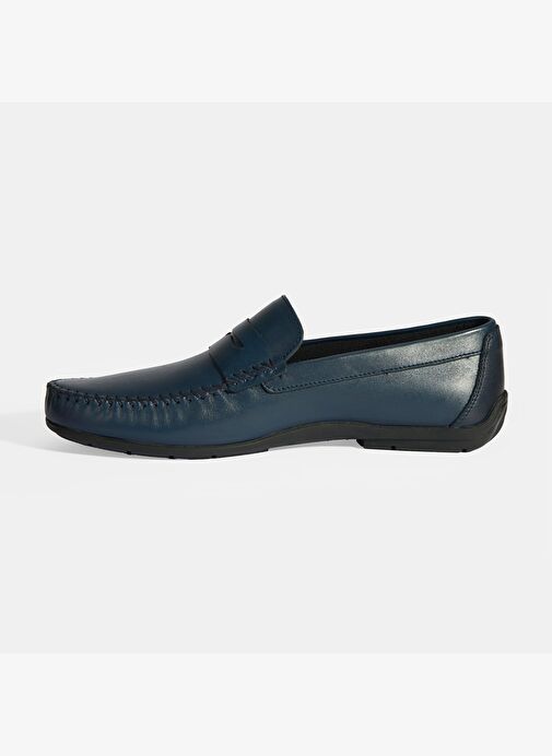 Jovian Lacivert Erkek Deri Slip-On Loafer - Görsel 4