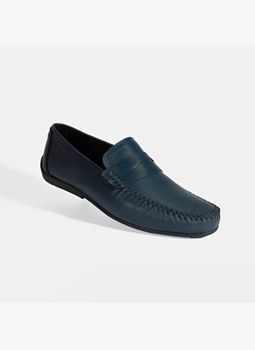 Jovian Lacivert Erkek Deri Slip-On Loafer - Görsel 6