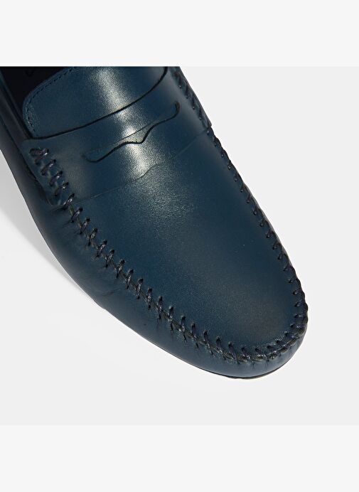 Jovian Lacivert Erkek Deri Slip-On Loafer - Görsel 7
