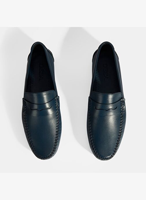 Jovian Lacivert Erkek Deri Slip-On Loafer - Görsel 8
