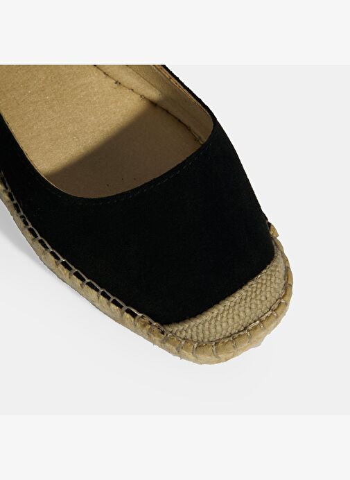 Siyah Kadın Toka Detaylı Süet Mary Jane Espadril - Görsel 8