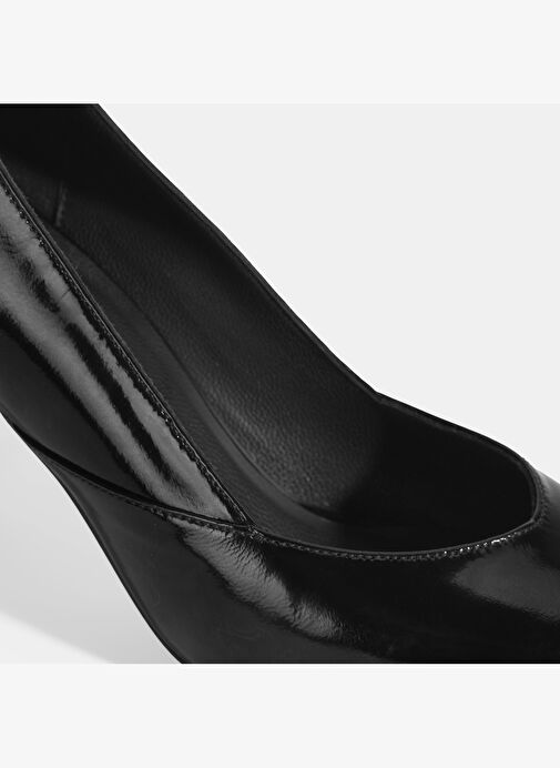 Kadın Siyah Rugan Topuklu Ayakkabı - Görsel 7