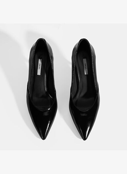 Kadın Siyah Rugan Topuklu Ayakkabı - Görsel 8