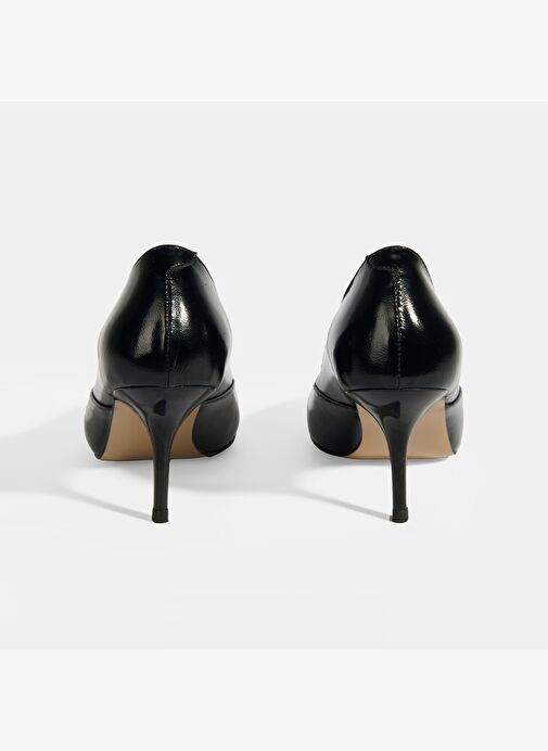 Kadın Siyah Rugan Topuklu Ayakkabı - Görsel 9