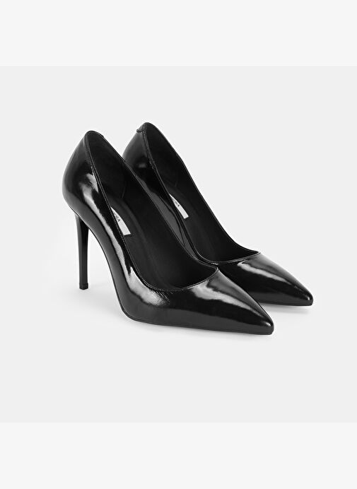 Kadın Siyah Rugan Topuklu Klasik Ayakkabı - Görsel 2