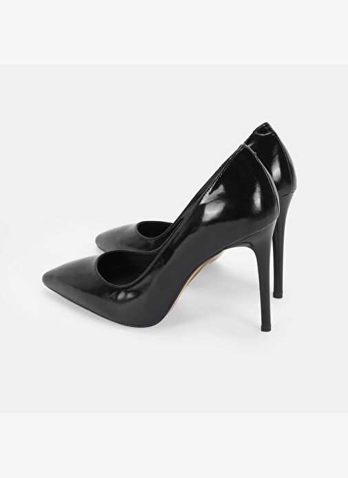 Kadın Siyah Rugan Topuklu Klasik Ayakkabı - Görsel 8