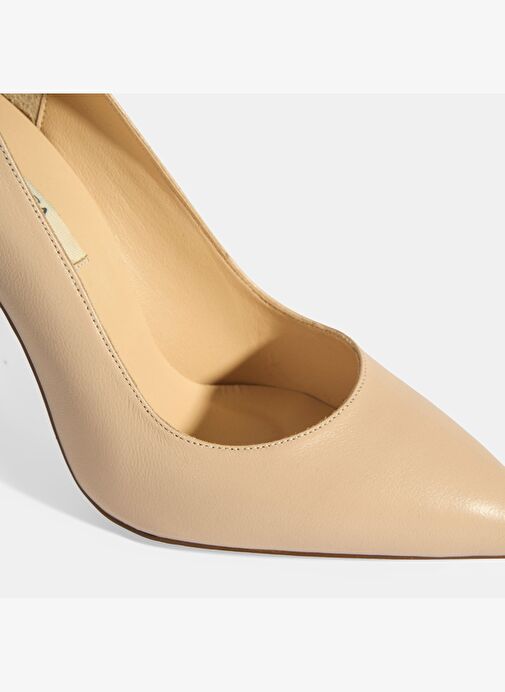 Kadın Ten Deri Topuklu Klasik Ayakkabı - Görsel 7