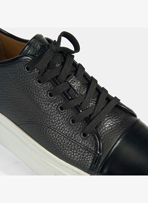 Kalinda Siyah Erkek Deri Bağcıklı Günlük Ayakkabı - Görsel 7