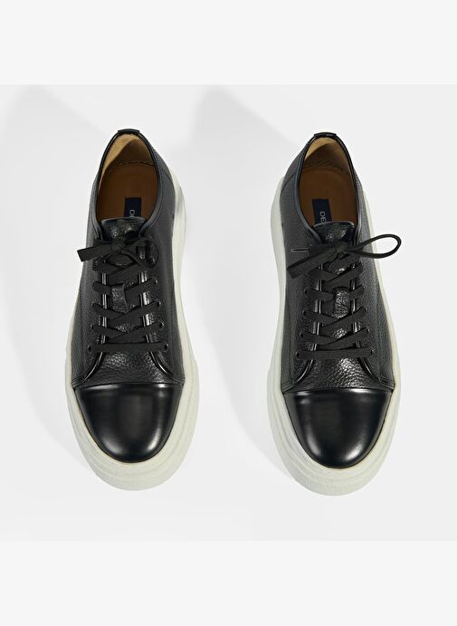 Kalinda Siyah Erkek Deri Bağcıklı Günlük Ayakkabı - Görsel 8