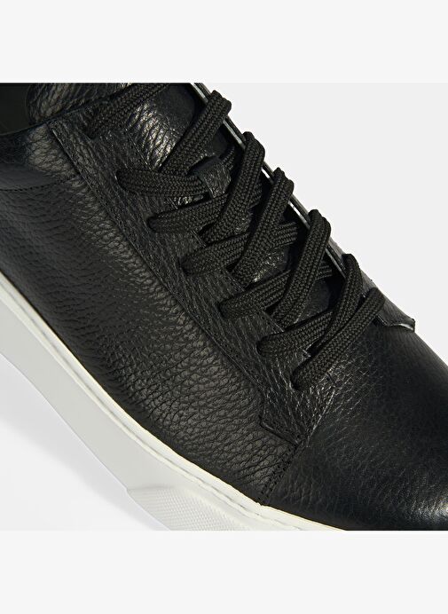 Reminya Siyah Erkek Deri Bağcıklı Günlük Ayakkabı - Görsel 8