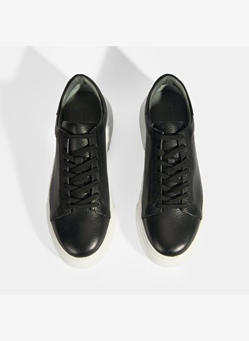 Reminya Siyah Erkek Deri Bağcıklı Günlük Ayakkabı - Görsel 9