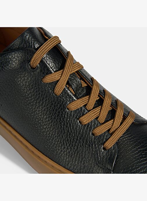 Monikar Siyah Erkek Deri Bağcıklı Günlük Ayakkabı - Görsel 7