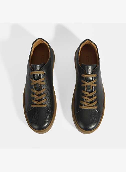 Monikar Siyah Erkek Deri Bağcıklı Günlük Ayakkabı - Görsel 8