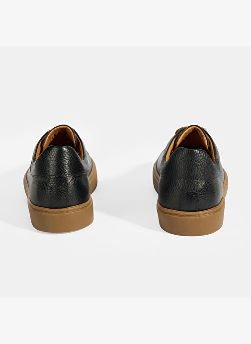 Monikar Siyah Erkek Deri Bağcıklı Günlük Ayakkabı - Görsel 9