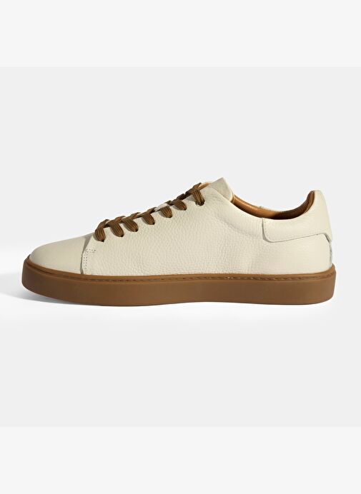 Monikar Bej Erkek Deri Bağcıklı Günlük Ayakkabı - Görsel 4