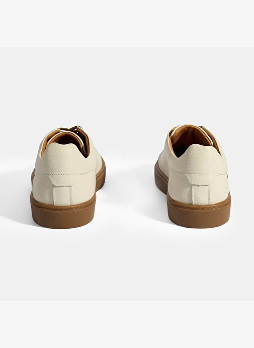 Monikar Bej Erkek Deri Bağcıklı Günlük Ayakkabı - Görsel 8