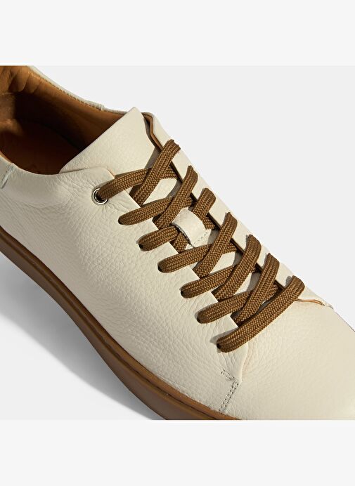 Monikar Bej Erkek Deri Bağcıklı Günlük Ayakkabı - Görsel 9