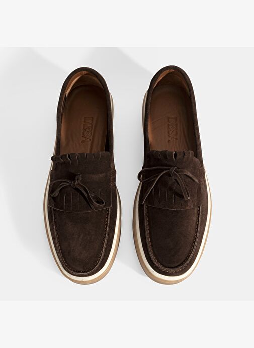 Erkek Kahve Süet Püsküllü Loafer - Görsel 8