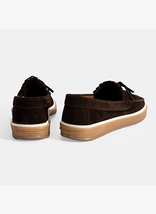 Erkek Kahve Süet Püsküllü Loafer - Görsel 9