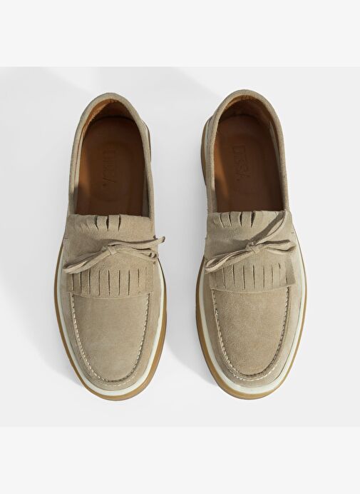 Erkek Bej Süet Püsküllü Loafer - Görsel 7