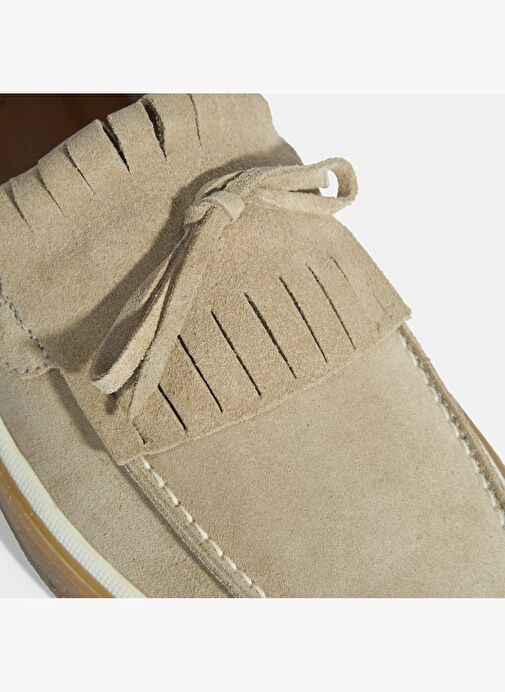 Erkek Bej Süet Püsküllü Loafer - Görsel 8