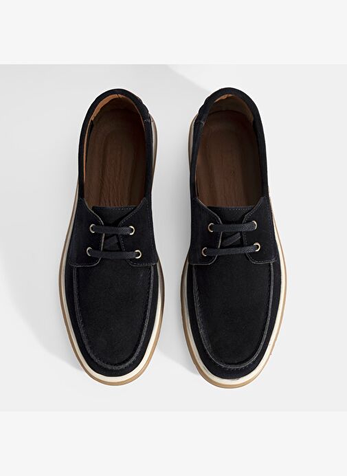 Erkek Lacivert Bağcıklı Süet Günlük Ayakkabı - Görsel 9
