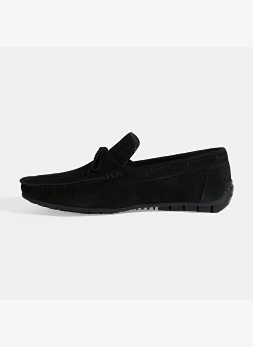 Calandra Siyah Erkek Bağcık Detaylı Slip-On Süet Loafer - Görsel 4