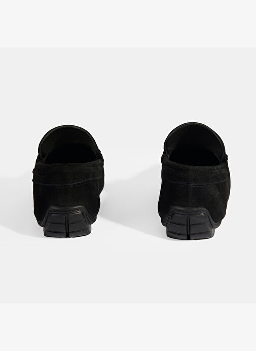 Calandra Siyah Erkek Bağcık Detaylı Slip-On Süet Loafer - Görsel 9