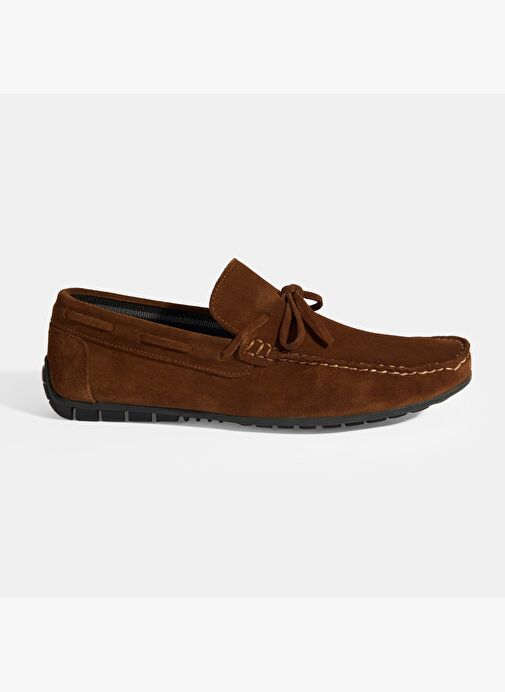 Calandra Taba Erkek Bağcık Detaylı Slip-On Süet Loafer - Görsel 2