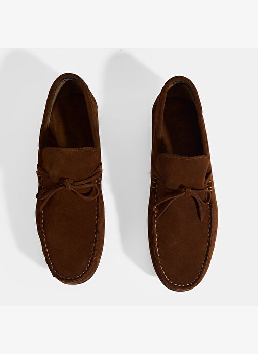 Calandra Taba Erkek Bağcık Detaylı Slip-On Süet Loafer - Görsel 8