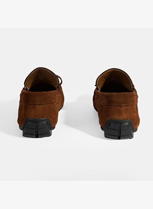 Calandra Taba Erkek Bağcık Detaylı Slip-On Süet Loafer - Görsel 9