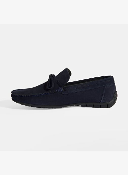 Calandra Lacivert Erkek Bağcık Detaylı Slip-On Süet Loafer - Görsel 4