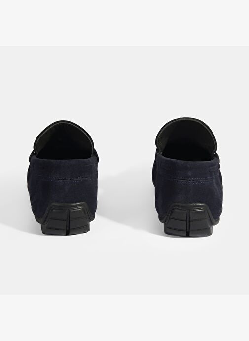 Calandra Lacivert Erkek Bağcık Detaylı Slip-On Süet Loafer - Görsel 7