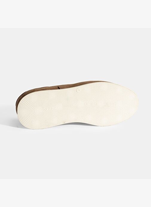 Erkek Vizon Nubuk Deri Bağcıklı Günlük Ayakkabı - Görsel 5