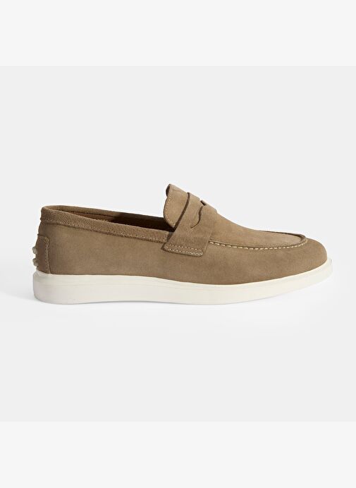 Erkek Bej Slip-On Süet Loafer - Görsel 2