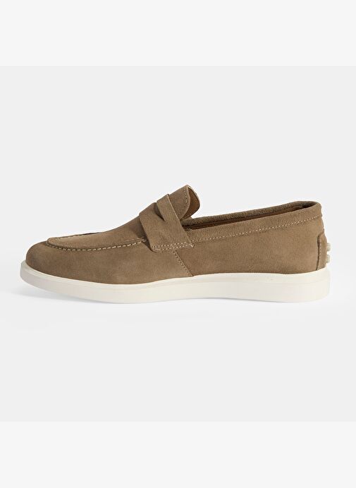 Erkek Bej Slip-On Süet Loafer - Görsel 4