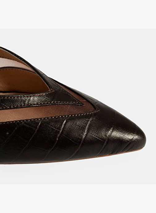 Kadın Kahve Ayarlanabilir Tokalı Deri Abiye Topuklu Terlik - Görsel 7