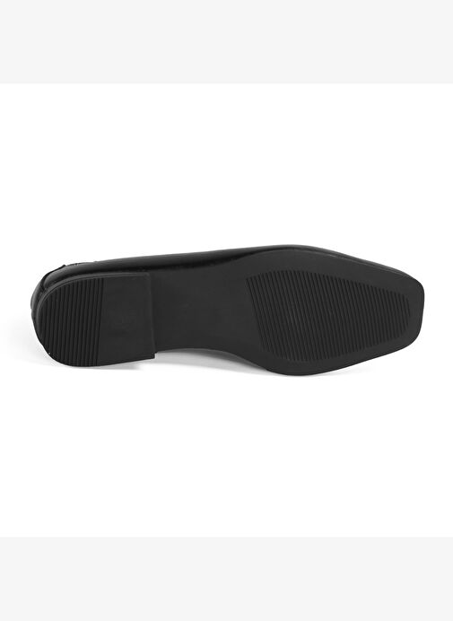 Kadın Siyah Deri Babet - Görsel 5