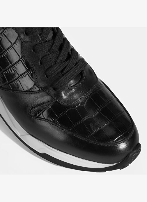 Dimitrin Siyah Erkek Deri Bağcıklı Spor Ayakkabı - Görsel 7