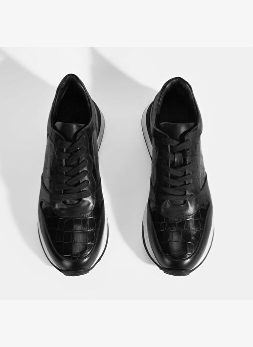 Dimitrin Siyah Erkek Deri Bağcıklı Spor Ayakkabı - Görsel 8