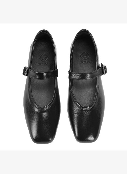 Kadın Siyah Kemer Aksesuarlı Rugan Mary Jane Babet - Görsel 7