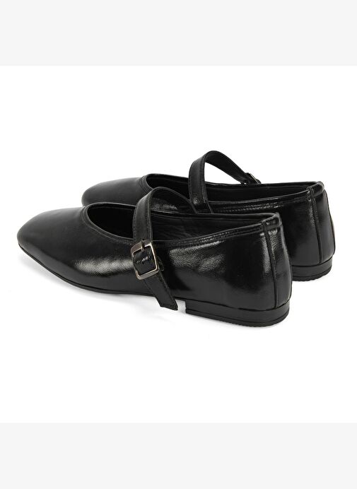Kadın Siyah Kemer Aksesuarlı Rugan Mary Jane Babet - Görsel 8