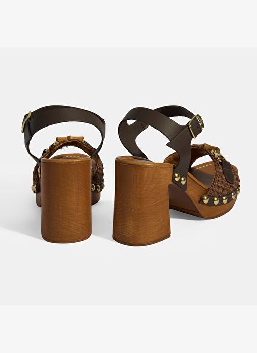 Desa Desa Kahverengi Kadın Kahve Tokalı Aksesuarlı Detaylı Topuklu Sandalet Sandalet & Terlik | Boyner Kahverengi - 7. görsel