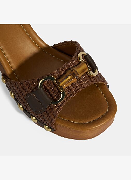 Desa Desa Kahverengi Kadın Kahve Tokalı Aksesuarlı Detaylı Topuklu Sandalet Sandalet & Terlik | Boyner Kahverengi - 8. görsel