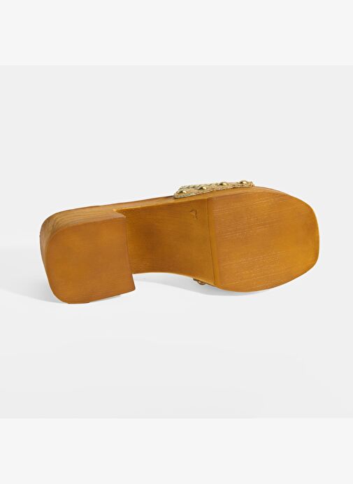 Kadın Çok Renkli Toka Aksesuarlı Topuklu Terlik - Görsel 5