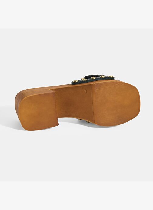 Kadın Siyah Ayarlanabilir Toka Detaylı Topuklu Terlik - Görsel 5