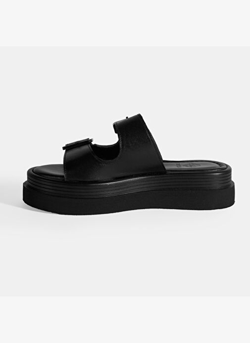 Kadın Siyah Ayarlanabilir Tokalı Terlik - Görsel 4