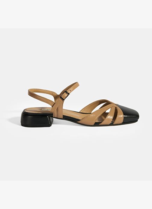 Kadın Bej Slingback Deri Günlük Ayakkabı - Görsel 2