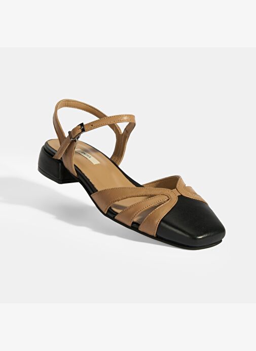 Kadın Bej Slingback Deri Günlük Ayakkabı - Görsel 6