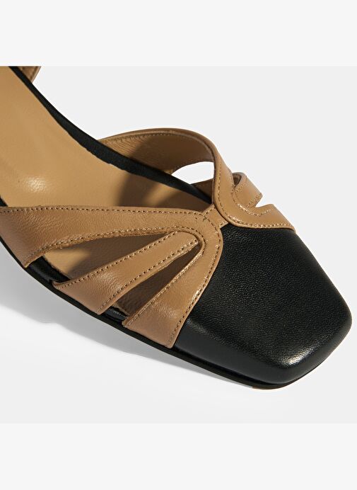 Kadın Bej Slingback Deri Günlük Ayakkabı - Görsel 7
